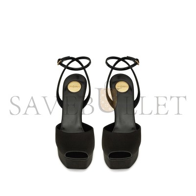 YSL LA SCANDALE PLATFORM SANDALS IN SATIN CREPE 8060709QNAO1000